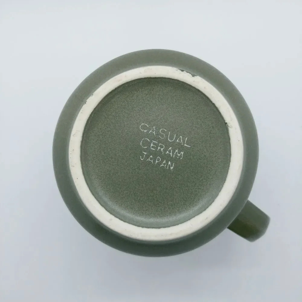Casual Ceram Stoneware Creamer, Olive Green - Picture 4 of 4